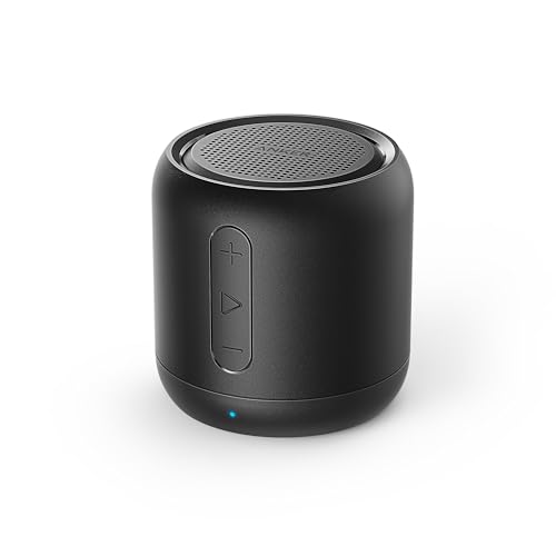Soundcore Anker Mini, Super-Portable Bluetooth Speaker with FM Radio, 15H | 66 ft Bluetooth Range, Enhanced Bass, Noise-Cancelling Microphone for Leisure and Work Use