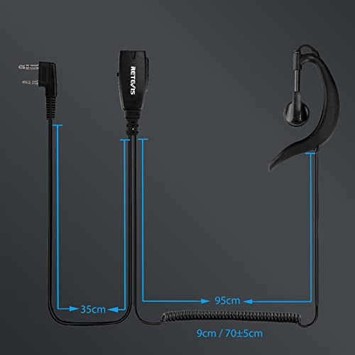 Retevis Hands Free Two Way Radio Headset with Mic, for RT22/RT68/RT21/H777