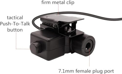 WODASEN Military U94 PTT Adapter Tactical Headset Push to Talk Connector 7.0mm TP-120 to 2 Pin Walkie Talkie for Baofeng UV-5R UV-82 UV-82hp BF-888s AR-152 Archsell AR-5 Kenwood Radio NATO-US Wiring