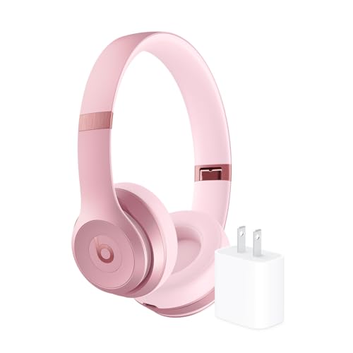 Beats Solo 4 Wireless Headphones with 20W Power Adapter - Metallic Pink - color: Metallic Pink, style: With Power Adapter