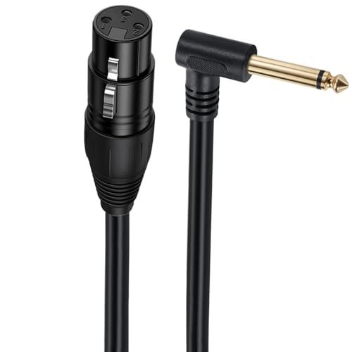 90 Degree Right Angle 1/4 Inch TRS to XLR Male Balanced Signal Interconnect Cable Quarter inch to XLR Patch Cable 0.5m(6.35mm Mono Female) - color: 6.35mm Mono Female