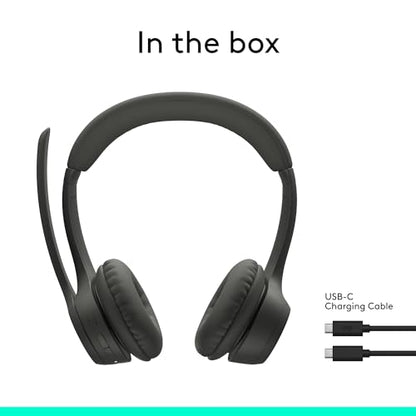 Logitech Zone 301 Wireless Bluetooth Headset - Graphite | Noise-canceling microphone, compatible with Windows, Mac, Chrome, Linux, iOS, iPadOS, Android - color: Graphite