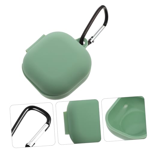Silicone Earbud Case for Durable Protective Cover with Charging Water-Resistant Design Includes Carabiner and Bag Packaging Matcha Green - color: Green