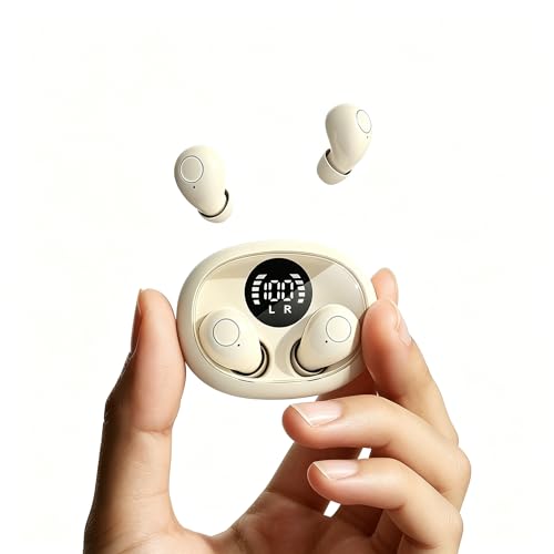 Smallest Invisible Earbuds Wireless Bluetooth, Low Profile Micro Tiny Discreet Hidden Earbuds for Work,Mini Small Headphones, Invisible Sleep Wireless Earphone for Small Earbuds (Khaki) - color: skin tone
