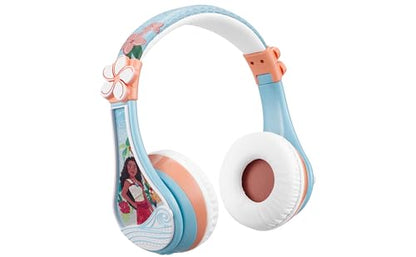 Disney Moana 2 Bluetooth Headphones for Kids Wireless Headphones for School | Volume Reduced and Built-in Microphone - color: Moana