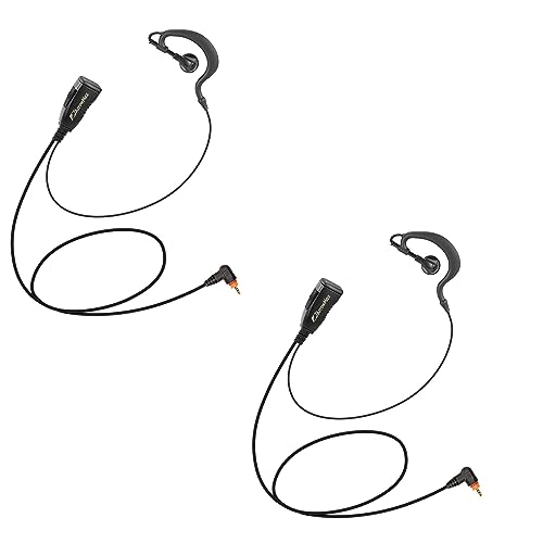 Arrowmax AEH1500-M12 G-Shape Style Braided Cable Earpiece Style in-line PTT Compatible with Motorola Two-Way Radios SL7550e SL7580 SL300 SL3500e SL4000 SL8550e SL1K TLK100 DLR110 Curve (2 Pieces) - size: 2 Pieces