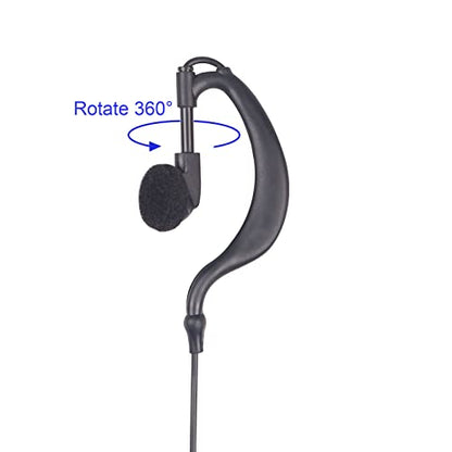 Radio Earpiece 2 Pin G Shape Earhook Headset Compatible with Kenwood Radio