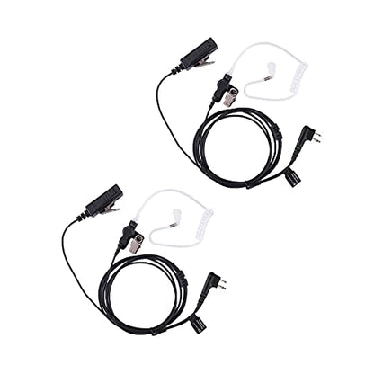 K-Storm Walkie Talkie Surveillance Headset Compatible with Motorola Radio | Acoustic Tube Earpiece with Mic for CP200 CLS1110 DLR1020 XU1100 RDM2070D RDV2080D - color: Black
