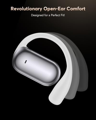【2026 New Bluetooth 5.4 Open-Ear Headphones】 Adjustable Ear Hooks, Crystal-Clear Sound with Zero Sound Leakage, Clear Calls, IP68 Waterproof, 50H Ultra-Long Battery Life, Fast Type-C Charging