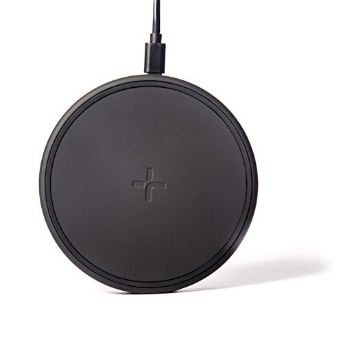 TYLT Crest Round Wireless Charger, Universal Fast Wireless Charging Pad, QI Certified 10w Max Compatible with Apple iPhones, Samsung Galaxy Phones, Wireless Buds and Other QI Capable Devices| Black