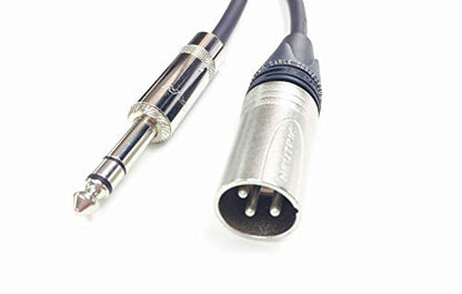 Custom Cable Connection 50 Foot Neutrik NC3MXX Male XLR to Neutrik Rean NYS228 1/4 Inch (6.35mm) TRS Balanced Pro Audio Cable - size: 50 Foot, style: Male (Black)