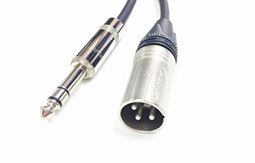 Custom Cable Connection 15 Foot Neutrik NC3MXX Male XLR to Neutrik Rean NYS228 1/4 Inch (6.35mm) TRS Balanced Pro Audio Cable - size: 15 Foot, style: Male (Black)