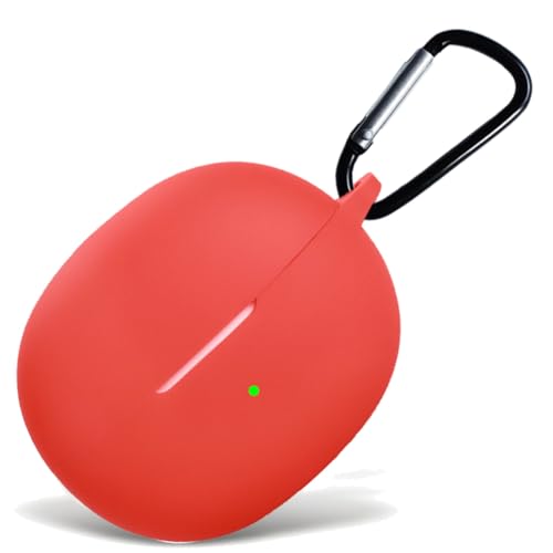 Silicone Protective Case for i121 Earbuds, Compatible with King Lucky Clip-On Open Ear Headphones, Full Cover Shockproof Anti-Scratch Case with Keychain Carabiner, Charging Port Access - color: Red