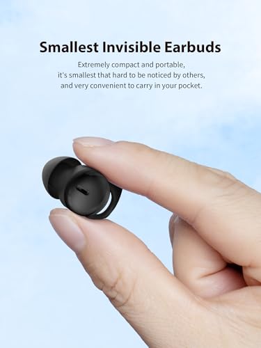 Sleep Headphones, Invisible Sleep Earbuds for Side Sleepers | Small Noise Blocking Sleep Earphones, Bluetooth 5.3 Tiny Hidden Earbuds for Work,Sleeping - color: Black