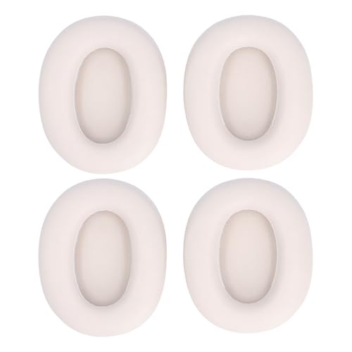 Replacement Earpads, Headphone Ear Cushions, Noise Isolating Memory Foam Soft Protein Leather Headset Ear Pads, 2 Pairs, (White) - color: White