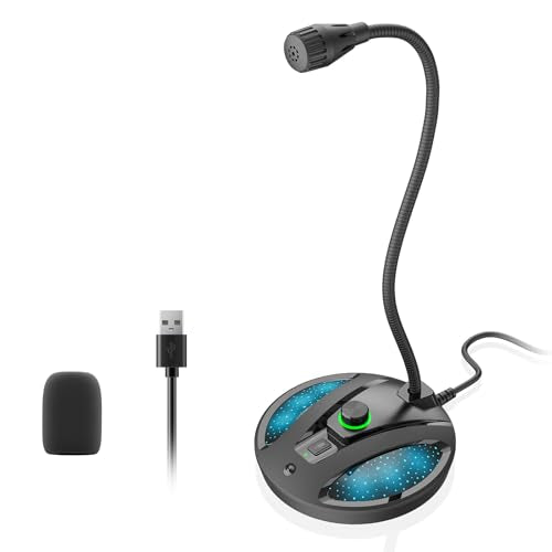 Plug & Play USB Microphone for PC, Desktop Condenser Mic | cardioid mic with noise reduction. Mute button. For podcasting, streaming, gaming. Works with Windows, Mac. - color: Black 3