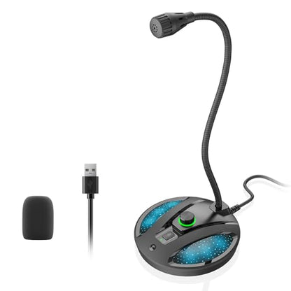 Plug & Play USB Microphone for PC, Desktop Condenser Mic | cardioid mic with noise reduction. Mute button. For podcasting, streaming, gaming. Works with Windows, Mac. - color: Black 3