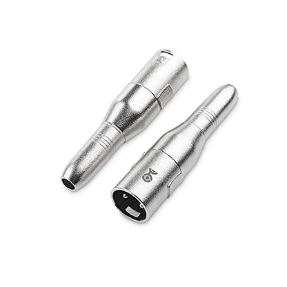 Cable Matters 2-Pack XLR to 1/4 Adapter, 1/4 to XLR Adapter | XLR Male to 1/4 Female, Metal Housing, Gold-Plated Contacts