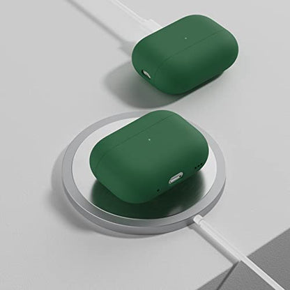ORNARTO for AirPods Pro 2 Case, Hybrid Silicone, Clover Green | Hybrid Silicone Rubber, Front LED Visible, Wireless Charging, Skin-Friendly Soft Touch, Anti-Scratch, Detachable Lanyard - color: Clover Green