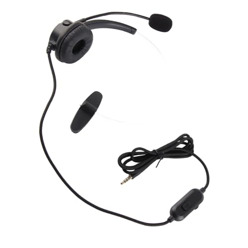 Wired Trucker Headsets, Mono Headset with Noise Cancelling Microphone, 3.5mm Call Center Headset for Cellphone Laptop, Professional Volume Control for Clear Calls, Comfortable Desi