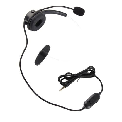 Wired Trucker Headsets, Mono Headset with Noise Cancelling Microphone, 3.5mm Call Center Headset for Cellphone Laptop, Professional Volume Control for Clear Calls, Comfortable Desi