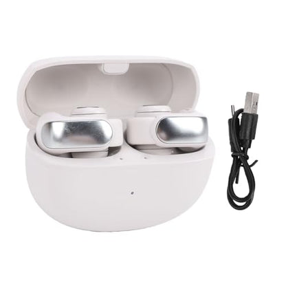 Cryfokt Bluetooth 5.3 Earbuds, Secure Fit Wireless Sports Earbuds IPX5 with Charging Case for Running Sports Meetings (Gray White) - color: Gray White