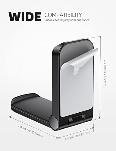 Lamicall Headphone Stand, Sticky Headset Hanger, Adhesive Headphone Holder | Headset Hook Mount Clip Under Desk, Earphone Clamp for Airpods Max, HyperX, Sennheiser, Black - style: Black - One Pack