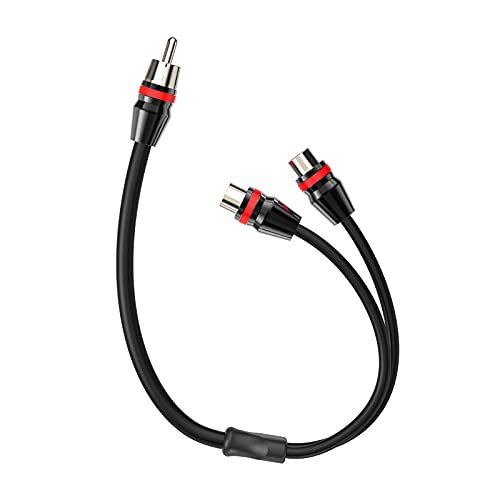 1ft 2 Female to 1 Male RCA Y Adapter Splitter Cable (2 Pack) | Nickel Plated Contcact Pin - color: NP2F1M
