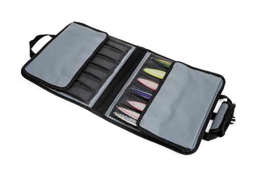 Nomad Design Jig Wallet - Fishing Lure Organizer with Hook Mesh Storage System, 12 individual mesh pockets Waterproof Jig Storage Bag with Optional Insert Sleeve - size: Wallet