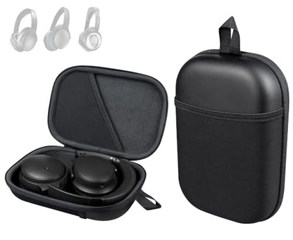 SOULWIT Headphone Carry Case for Bose QC35/QC45/QC Ultra/QC25/QC SE/Quiet Comfort, Hard EVA Replacement Case, Travel Storage Bag with Carabiner - Black