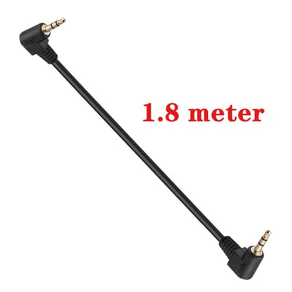 Right Angle Cable, Gold Plated 90 Degree | 3.5 Male to Male Audio Stereo Jack Plug Car Aux 3-Pole TRS (1.8 Meter) - size: 1.8 meter