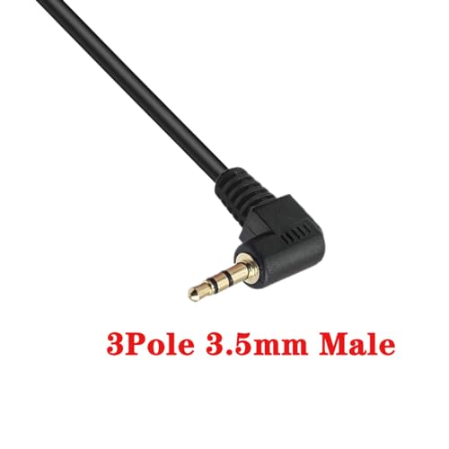 Right Angle Cable, Gold Plated 90 Degree | 3.5 Male to Male Audio Stereo Jack Plug Car Aux 3-Pole TRS (1.8 Meter) - size: 1.8 meter