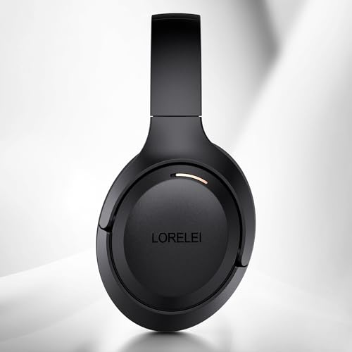 LORELEI QC60 Hybrid Active Noise Cancenlling Headphones,Wireless Over Ear Bluetooth Headsets with Microphone, 60H Playtime Foldable Lightweight, Deep Bass, Memory Earmuffs, for Travel Home Office - color: Space Black
