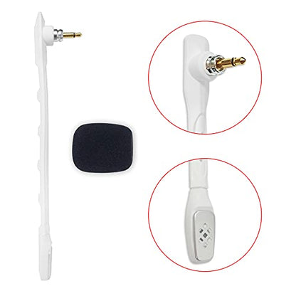 Microphone for Astro A40, A40 TR Gaming Headsets, Detachable 3.5mm, White | Noise Cancellation Mic with Foam Cover, for PS5 PS4 Xbox Series X/S - color: White
