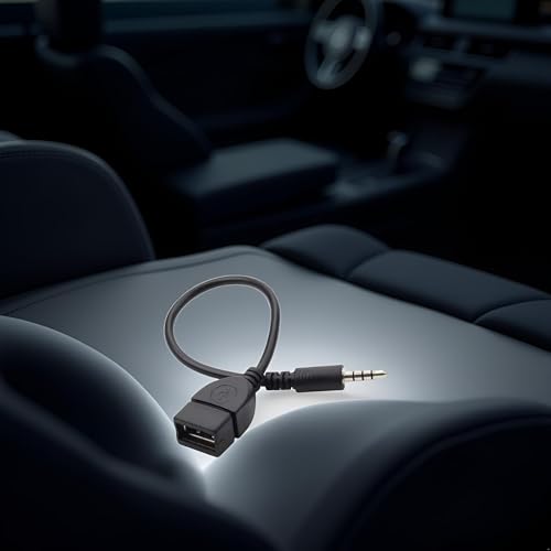Black USB to AUX Adapter Cable,3.5mm Male AUX Plug to USB 2.0 Female Converter Adapter Cable Cord for Car Aux Port 20cm/8-inch Length Black OTG Adapter Accessories