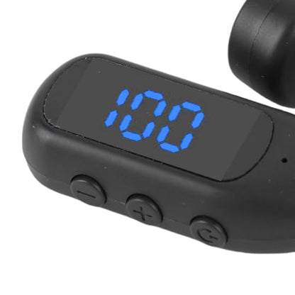 AMONIDA Bluetooth Headset, Single Ear Headset with Earhook Design, Noise Canceling Wireless Handsfree Earpiece for Trucker Driver Business (Black) - color: Black