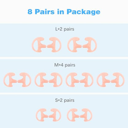 Silicone Ear Molds for Two-Way Radio Acoustic Coil Tube Earpiece Replacement, Left & Right Ear, Compatible with Motorola Kenwood Baofeng Retevis (Pink: Large 2, Medium 4, Small 2, 16pcs) - color: Pink