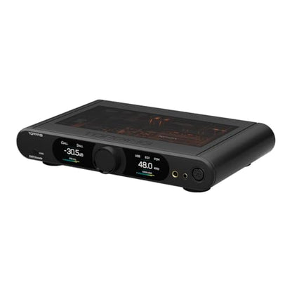TOPPING DX9 Discrete Fully Balanced 1-Bit DAC & Headphone Amplifier | 131dB DNR | Six-Channel NFCA Module | LDAC Bluetooth 5.1 | Ten-Band PEQ | Hybrid Relay Volume Control (Black) - color: Black