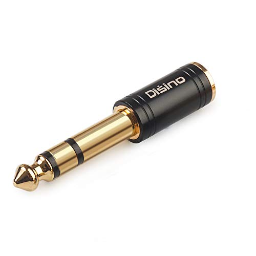 1/4" to 3.5mm Stereo Headphones Adapter, New Upgrade Gold-Plated Pure Copper Mini Jack 1/8'' Female to 1/4'' Male Jack Plug Stereo Adapter for Headphone, Amp Adapte, Black - 1 Pack - color: 635TRSM-35F-1P