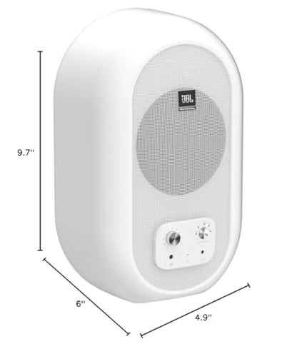 JBL Professional 1 Series 104-BT Compact Desktop Reference Monitors with Bluetooth, White, Sold as Pair, 4.5-inch Speaker - color: White
