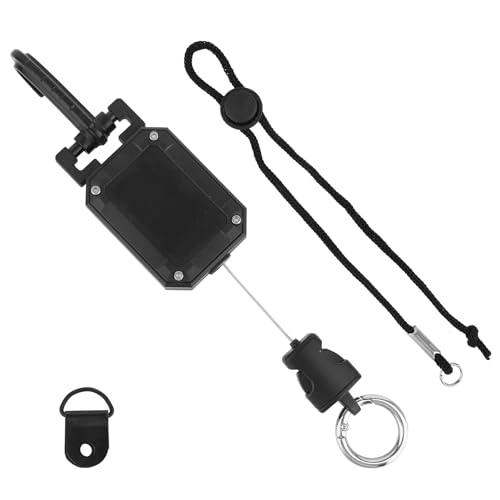 Retractable CB Mic Holder with D-Ring Adjustable Lanyard Snap Clip | CB Radio Microphone Hanger Mount, Durable Tether, Car Truck Off-Road Vehicle Drivers Accessories