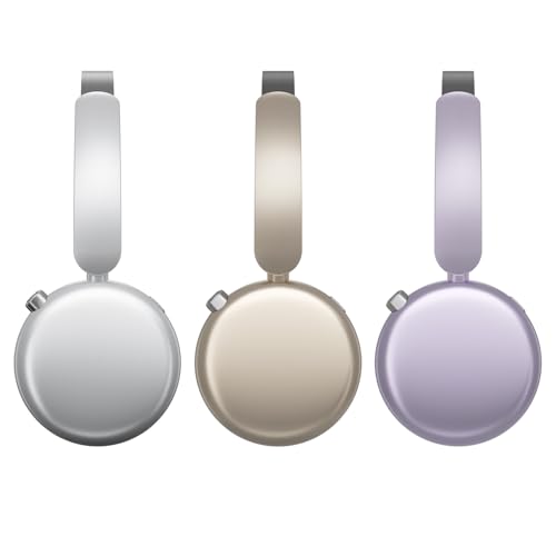 LORELEI Q60 Wireless Bluetooth On-Ear Headphones Lightweight ，Built-in Micphone, 40 Hours Up Battery Life, Bass Mode, Memory Earmuffs (Purple) - color: Purple