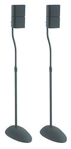 SANUS Height Adjustable Speaker Stands for Home Theater - Durable Design w/Tear Drop Base Fits Speakers up to 4lbs - 13" of Tool-Free Height Adjustment - Easy DIY Assembly