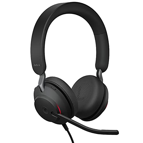 Jabra Evolve2 40 MS Wired Headphones, USB-C, Stereo, Black – Telework Headset for Calls and Music, Enhanced All-Day Comfort, Passive Noise Cancelling Headphones, MS-Optimized with USB-C Connection | Telework Headset, Enhanced All-Day Comfort, Passive Nois