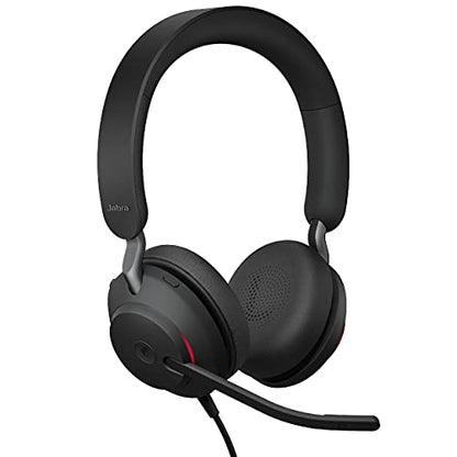 Jabra Evolve2 40 MS Wired Headphones, USB-C, Stereo, Black – Telework Headset for Calls and Music, Enhanced All-Day Comfort, Passive Noise Cancelling Headphones, MS-Optimized with USB-C Connection | Telework Headset, Enhanced All-Day Comfort, Passive Nois