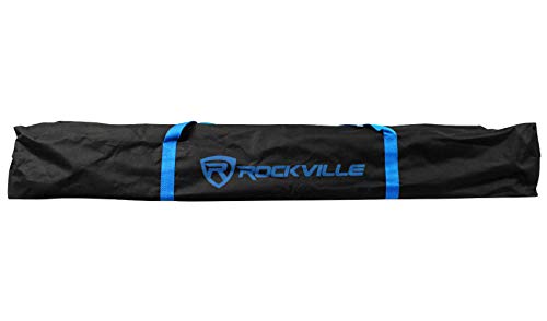 Rockville RVSS2 Black Tripod DJ PA Speaker Stands Pair with Carrying Case | 47"-79" Adjustable Height, 132 lb Capacity Each, Heavy-duty Steel Construction, 23" Base Spread, 1.38" Tubes
