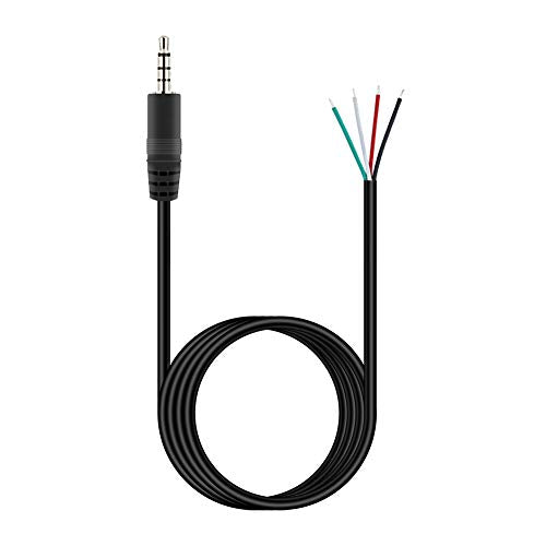 Fancasee 6FT 3.5mm 1/8" to Speaker Wire TRRS Stereo Male Plug to Bare Wire Pigtail 3.5mm Jack Connector Adapter Repair Audio Cable for Microphone Headphone Headset Earphone Speaker