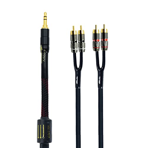Arklove 20ft Shielded 1/8" aux Input 3.5mm RCA Output Splitter Stereo Audio Video Cable Out 3.5 Male to 4 RCA Male in Dual Speaker Cord 24k Gold Plated - size: 20ft, style: 3.5mm to rca(LL+RR)