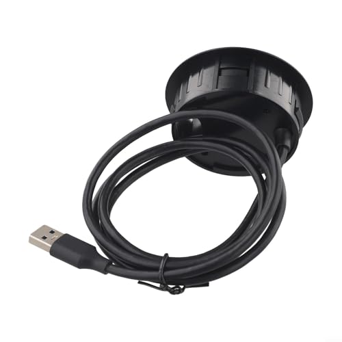 USB 3.0 Desk Grommet Hub with Dual Port Audio Interface for Headphones and Microphones, Compact Cable Organizer and Plug-and-Play Connectivity for Desktop PC and Laptop Workstations