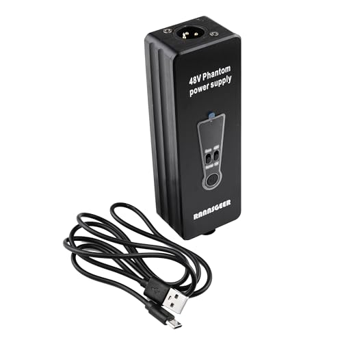 Professional Cello Microphone with 48V Phantom Power | External Rechargeable Power Supply Kit, Clip-On Condenser Mic, Flexible Gooseneck, XLR Wired Connect